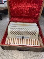 FLORENCE White Piano Accordion 120 Bass 41 Treble 2 Register w/ Case