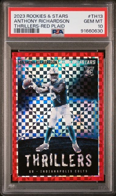 ANTHONY RICHARDSON 2023 Panini Rookies & Stars Thrillers Longevity Rc PSA 10