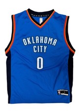 Russell Westbrook Oklahoma City Thunder NBA Jersey Blue #0 Men's Size L Official