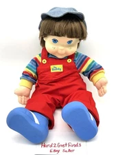 My Buddy Doll Vintage Original Hasbro 1985 Brown Hair Blue Eyes Red Overalls EUC