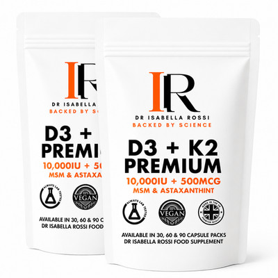 Strong D3 + K2 (MK-7) Vegan Schnelle Lieferung Vit D Sonnenkapsel Tabletten UK IR