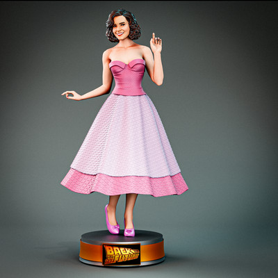 Lorraine Baine, McFly, Back to the Future, sexy Pin Up, Figur, 3D Druck,UNBEMALT