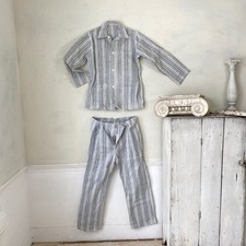 SET Vintage Pajamas French PJ's flannel soft woman's medium Brushed cot