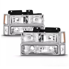 Pair Left Right Headlights For 1994-1999 Chevy C1500 Suburban Silverado K1500