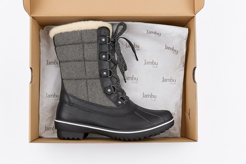JBU by Jambu Siberia women’s black herringbone winter boots, size 9.5 M - Picture 2 of 8