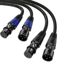 Cavo XLR Bilanciato Microfono Professionale, 2 Pacchi per Maschio a Femmina, per