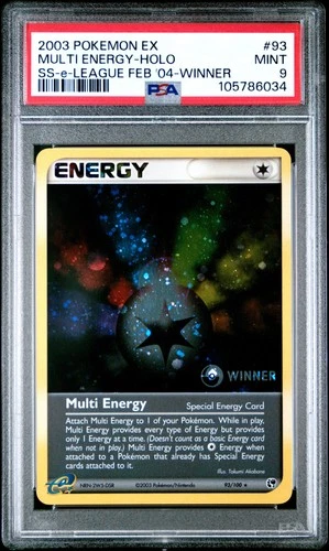 2003 POKEMON EX SANDSTORM e-LEAGUE FEB '04 WINNER #93 MULTI ENERGY-HOLO PSA 9