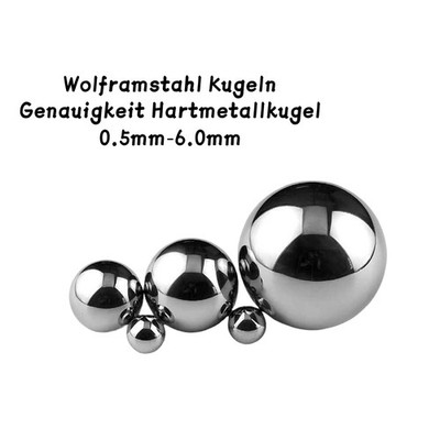 Genauigkeit Hartmetallkugel Härte Wolframstahl Kugeln Kugellager Ø0.5mm - 6.0mm