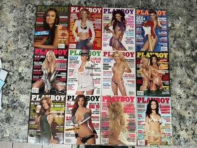 Playboy Magazines 2003 Complete Set Lot Full Year 12 Issues Centerfolds Intact