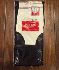 NEW Vintage HANES Briefs 3 Pk Sz 36 1979 Deadstock Underwear White Cotton SEALED