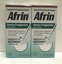 Afrin Pumpmist Decongestant Treatment Spray, 2 Packs(1/2 oz each) Exp:02/26