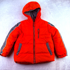 Protection System Fleece Hooded Orange Puffer Jacket Boys 5/6 Winter Coat