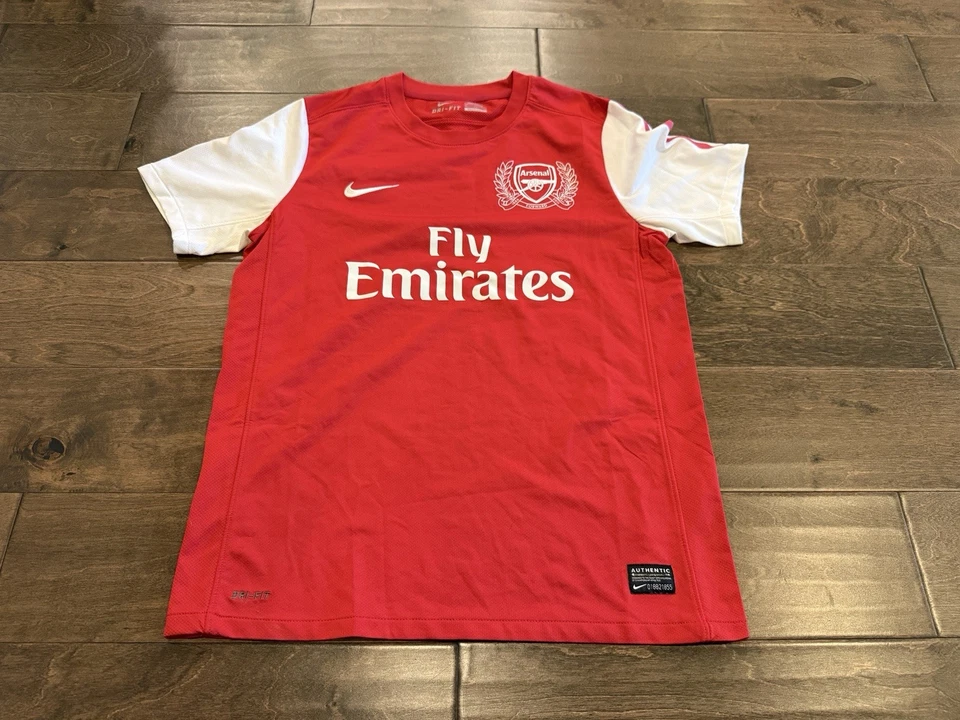 Camiseta de fútbol Nike para niños jóvenes roja blanca Arsenal Fly Emirates talla XL 424005-620 Foto 2 de 4