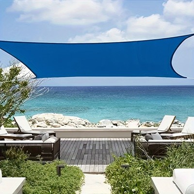 Patio sunshade net comes with hanging ropes, efficiently blocks ultraviolet rays