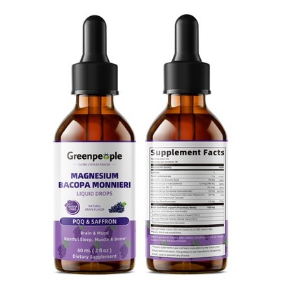 Magnesium Glycinate Complex Liquid Drops, Herbal Sleep & Calm Support 2oz
