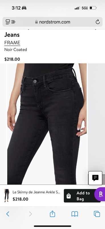 Frame Le Skinny De Jeanne Midrise Skinny Fit Blue Jeans 26 Frayed Hem USA