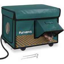 Heated Cat House in Winter,Extremely Insulated  Weatherproof,Feral Cat Shelter