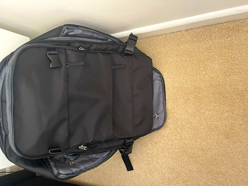 Black & Grey Solid Backpack, Padded Water Resistant Laptop Backpack
