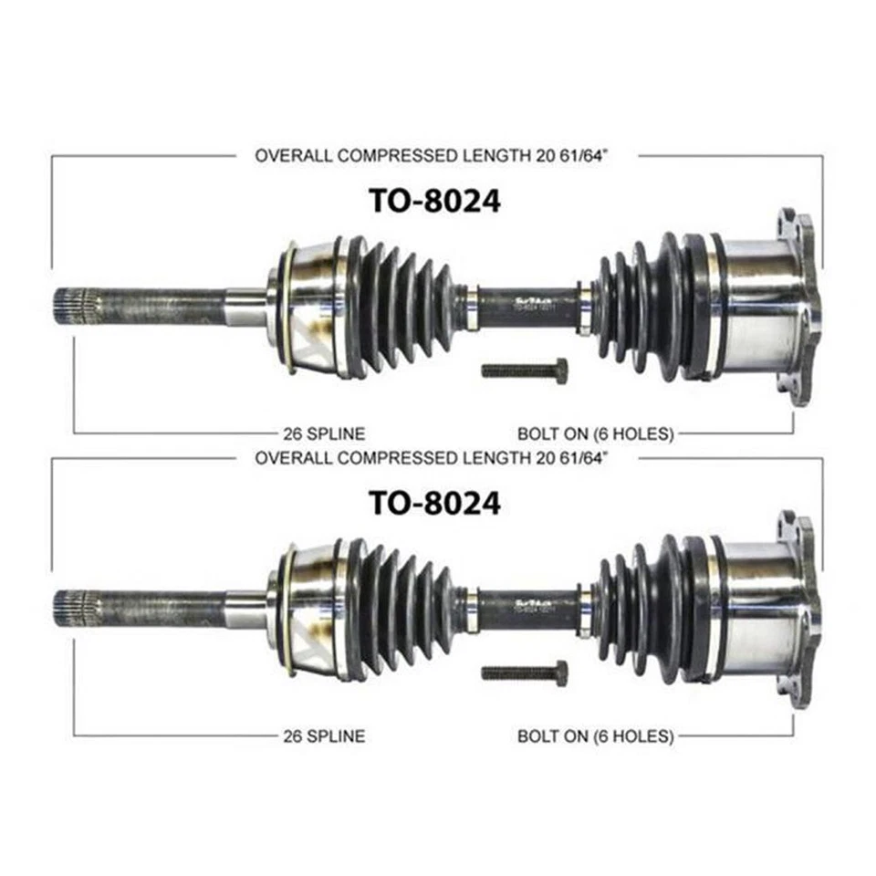 For Toyota Pickup 4Runner 4WD 86-95 Pair of Front CV Axle Joint Shafts SurTrack - Image 2 of 3