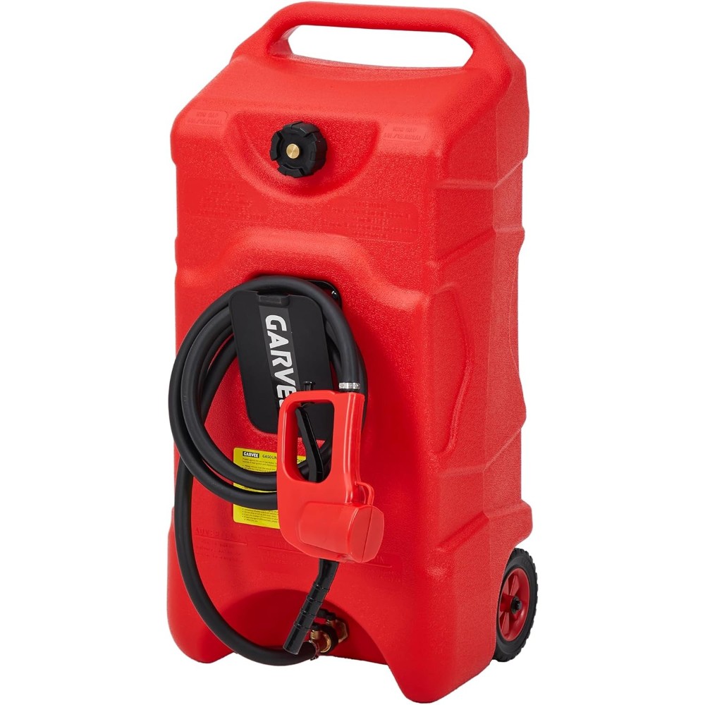 16 Gallon Fuel Caddy Gasoline Storage Tank with Manual Pump 