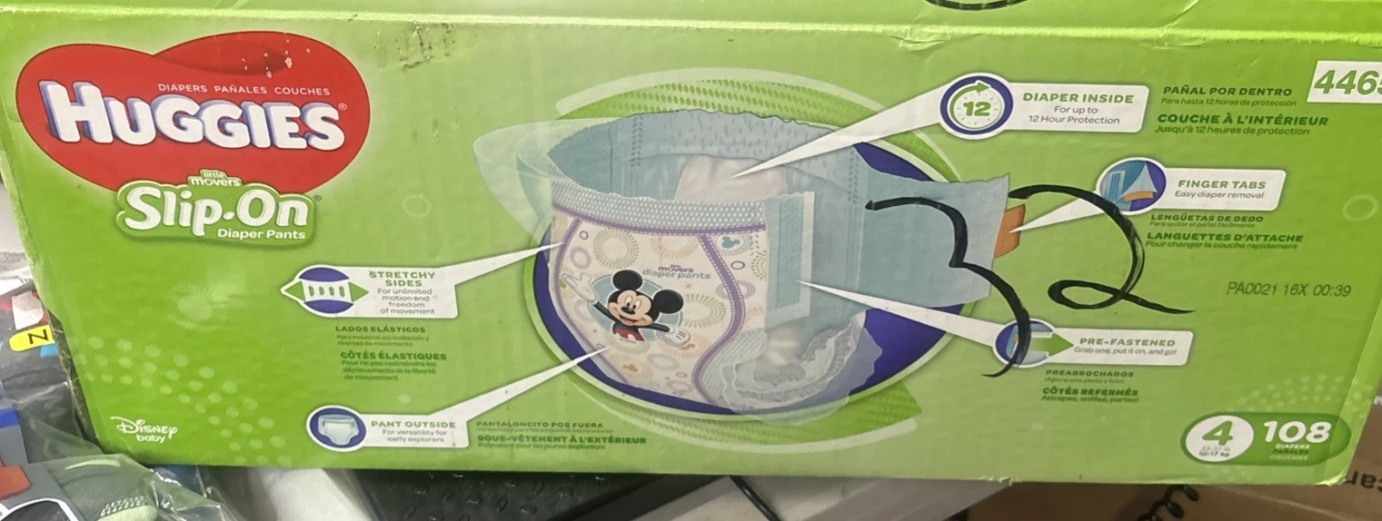 Diapers Huggies Little Movers Slip On Diaper Pants Size 4 108 Count Mickey Mouse