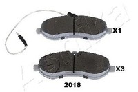 Ashika 50-02-2018 Bremsbelagsatz, Scheibenbremse FüR CitroëN, Fiat, Peugeot,