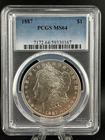 ~1887~P~MORGAN SILVER DOLLAR~UNCIRCULATED~PCGS~MS64~BEAUTIFUL COIN!~