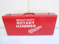 Vintage Milwaukee Heavy-Duty Rotary Hammer Red Metal Tool Box Case Only