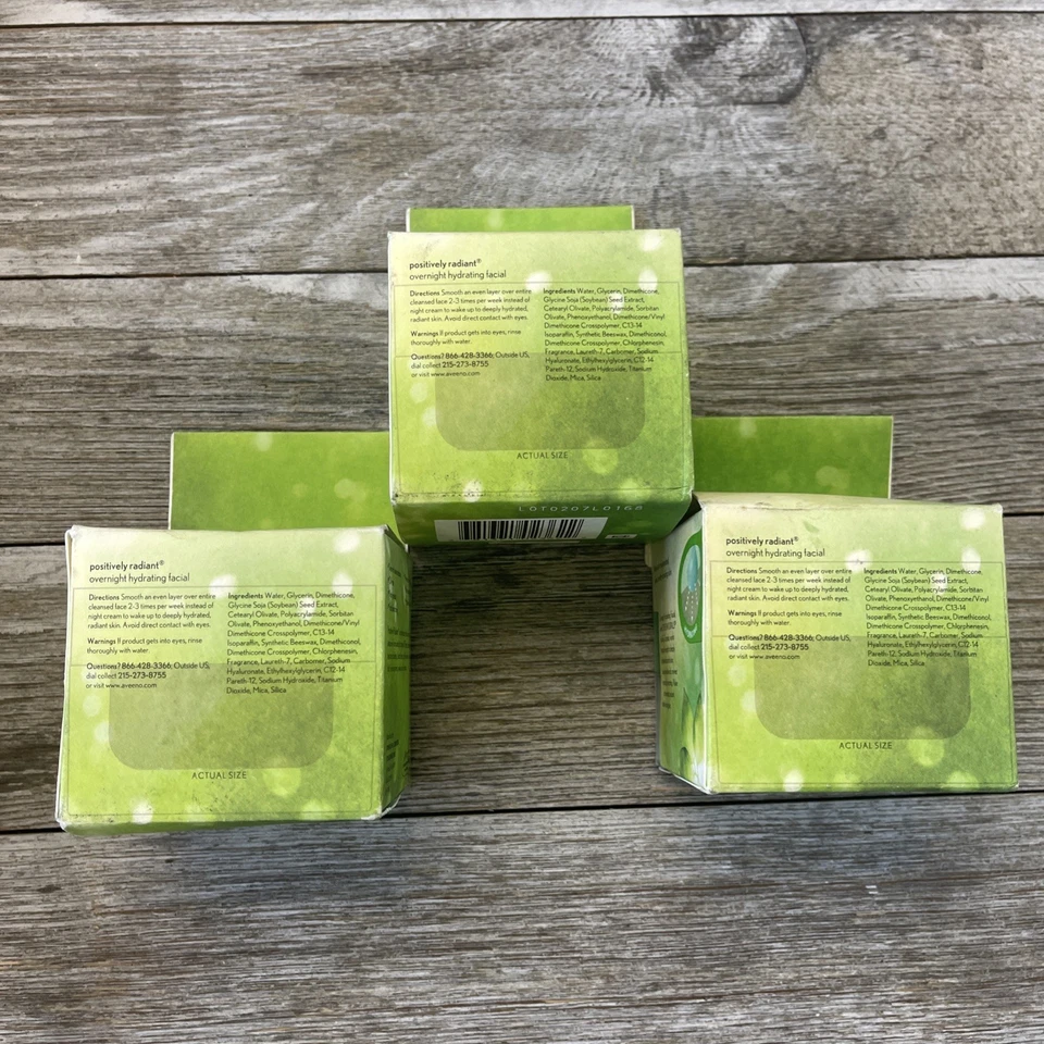 3 Pack Aveeno Positively Radiant Overnight Hydrating Facial Moisturizer 1.7 oz - Image 3 of 4