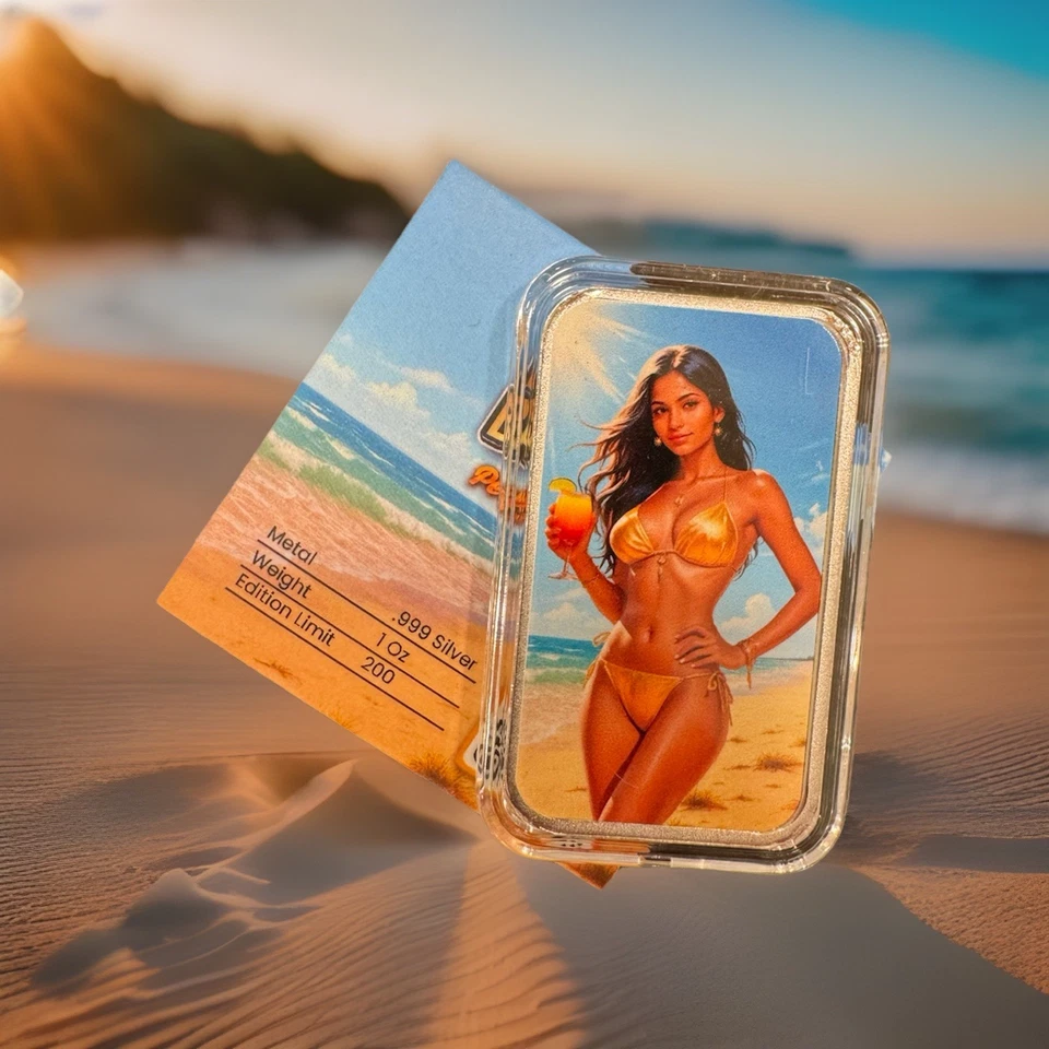 Barra de plata Bullion Baddies 1 oz - Nueva edición especial 8 - Sunny Sienna Foto 3 de 4