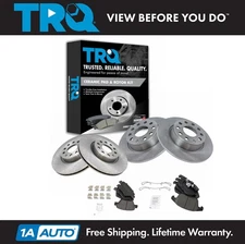 TRQ Front & Rear Posi Ceramic Disc Brake Pad & Rotor Kit for VW Passat New