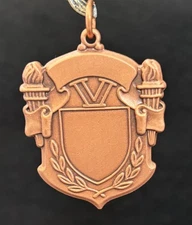 1 1/2” Bronze Victory With Torch Insert Medal With Ribbon (See Photos)