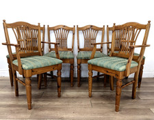 DINING CHAIRS 6 Ducal Pine Hepplewhite 2 Carvers 4 Side Chairs FREE DELIVERY