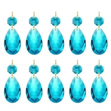 10 Pack Teardrop Crystal Chandelier 60mm Length Prisms Part Navy Blue
