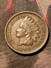 1908 Indian Head Cent VF BN Closed 9 Snow Variety