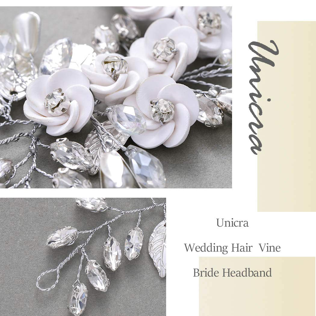 Edary Braut Haarkamm – Silber Mit Blumen & Strass, Handgefertigt, Für Hochzeit & Festliche Anlässe