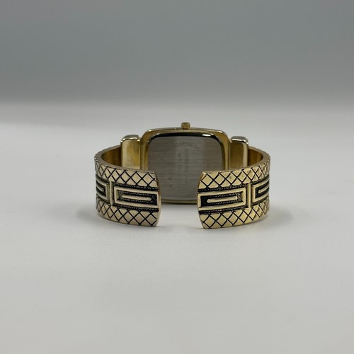 Vivani Watch Women Gold Tone Rectangular Cuff Bracelet Textured Band New Battery - Picture 8 of 13