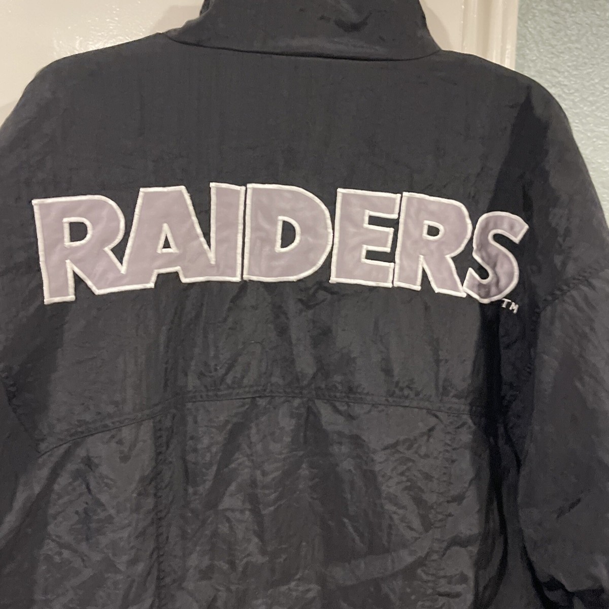 Apex One NFL Oakland Raiders Pullover 3/4 Zip Puffer Jacket