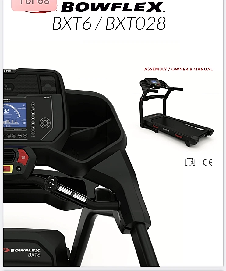 Bowflex BXT6 BXT028 Treadmill NEW OWNER S MANUAL