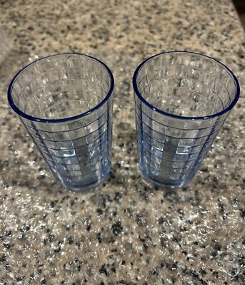 MCM 2 BLUE Pasabahce Block Optic Highball Glasses 4  - Beautiful Glasses!