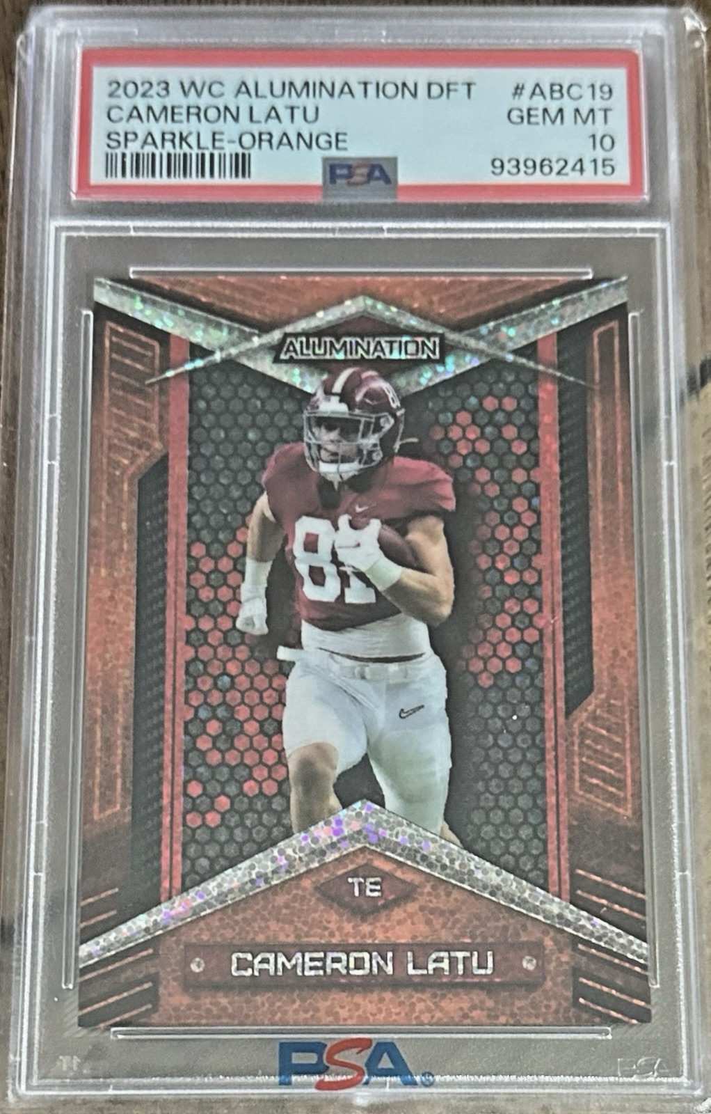Cameron Latu Wild Card Alumination Draft #ABC19 Sparkle-Orange