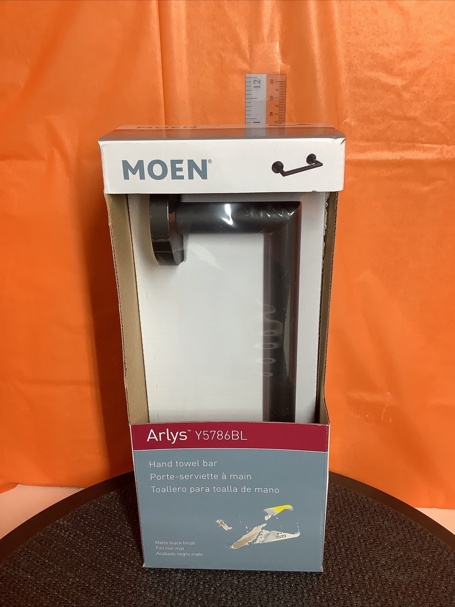 Moen Y5786BL Arlys Matte Black Hand Towel Bar