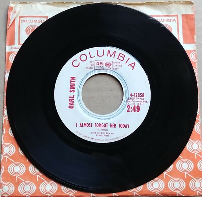 CARL SMITH I Almost Forgot Her Today/Triangle 45 7'' COUNTRY DJ PROMO Columbia