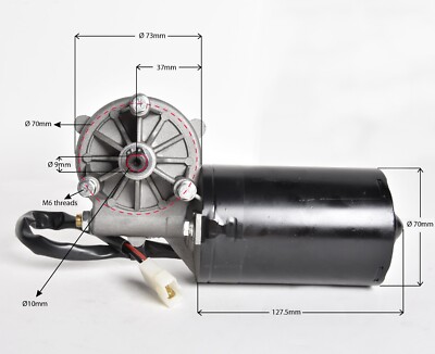 Electric Worm Motor High Torque 12V 70W DC Right Angle Reversible 35 50 RPM