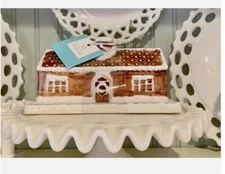 Martha Stewart Gingerbread House Butter Dish Covered Christmas