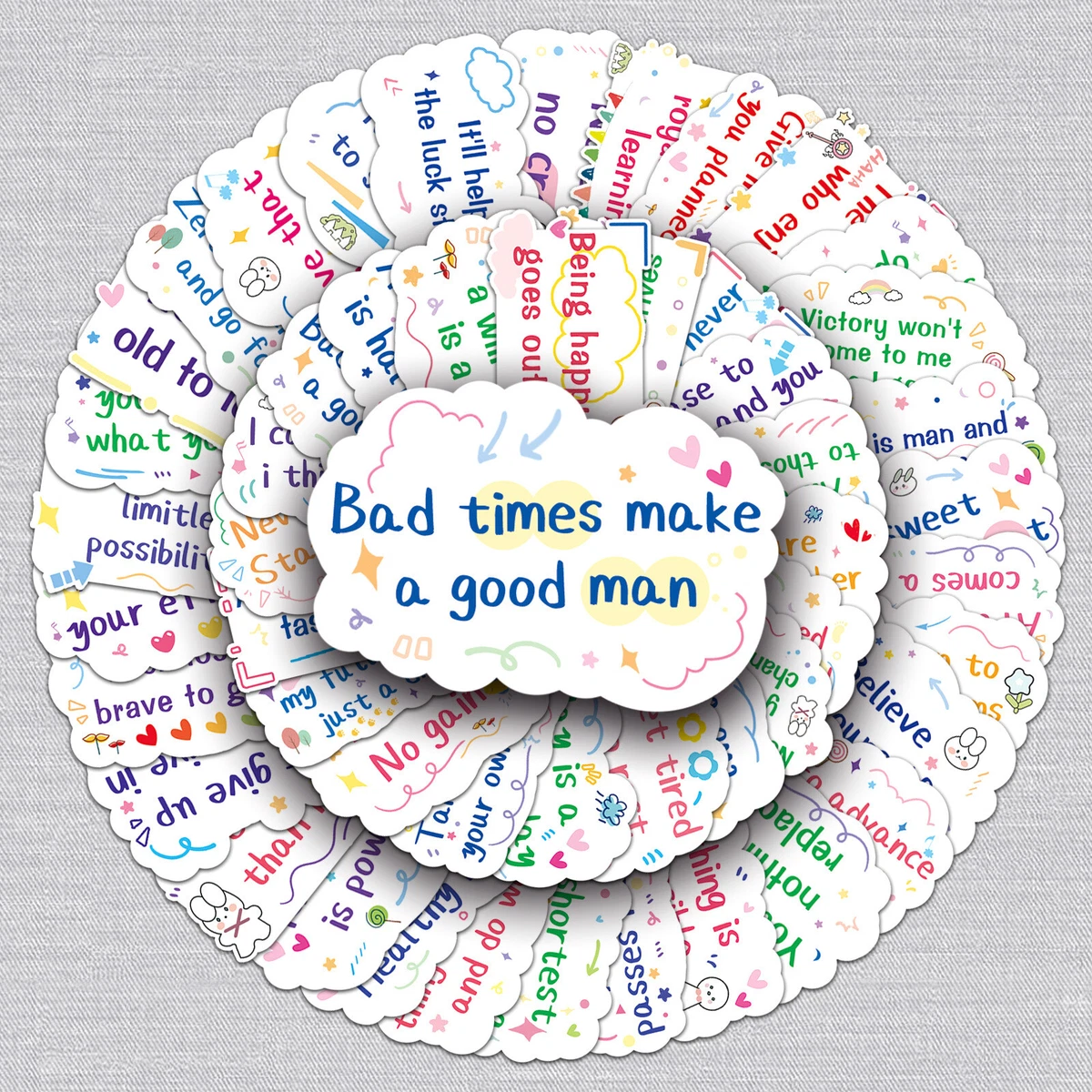 40/50pcs Encourage Positive Inspiring Words Stickers Vinyl Decals Laptop Skate