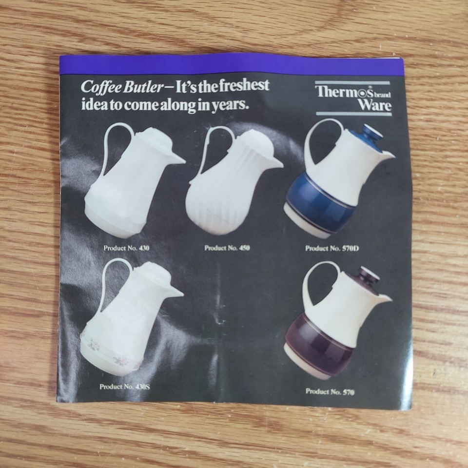 Vintage Thermos Coffee Butler Carafe 32 Oz Model 450 Renate Swirl