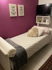 Letto Singolo Flou in Tessuto 66x199x97cm - Bianco