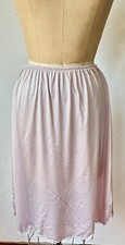 VTG 70'S BLUSH LAVENDER PURPLE NYLON LACE TRIM HALF SLIP M