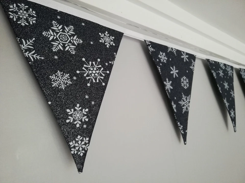 Tela de copo de nieve brillante azul marino Foto 4 de 4